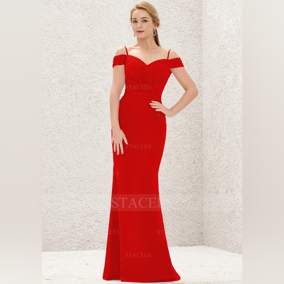 Red formal dress - bridesmaid, prom, mermaid - Picture 1 of 8